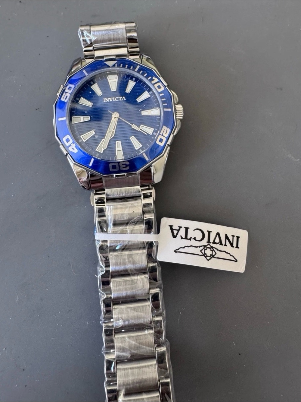 Invicta Men's Blue and Silver Stainless Steel Dive Watch